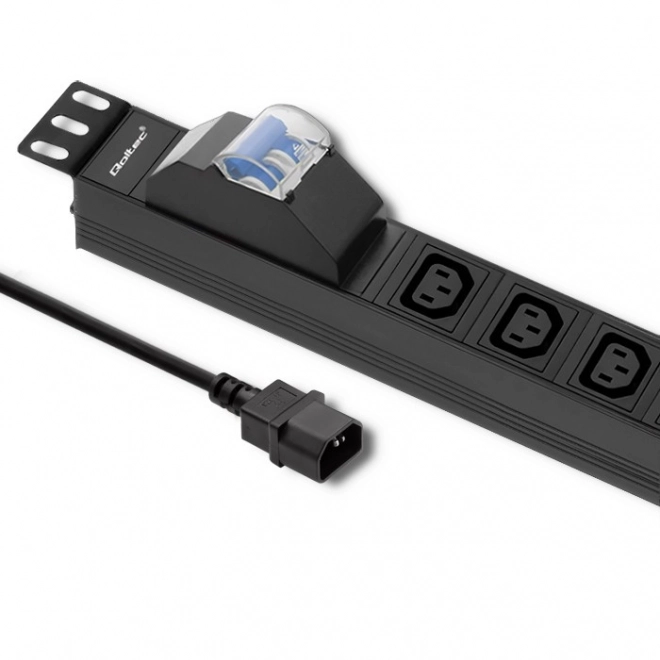 Napájecí lišta pro 19palcový rack | jistič | 1U | 10A | PDU | 8xIEC C13 | 2m