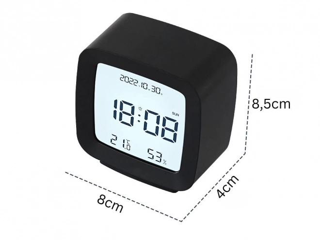 Digitální budík s LCD displejem a měřením teploty i vlhkosti
