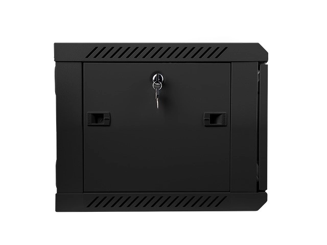 Nástěnná 19'' skříň 6U 600X450 mm, černá (skleněné dveře)
