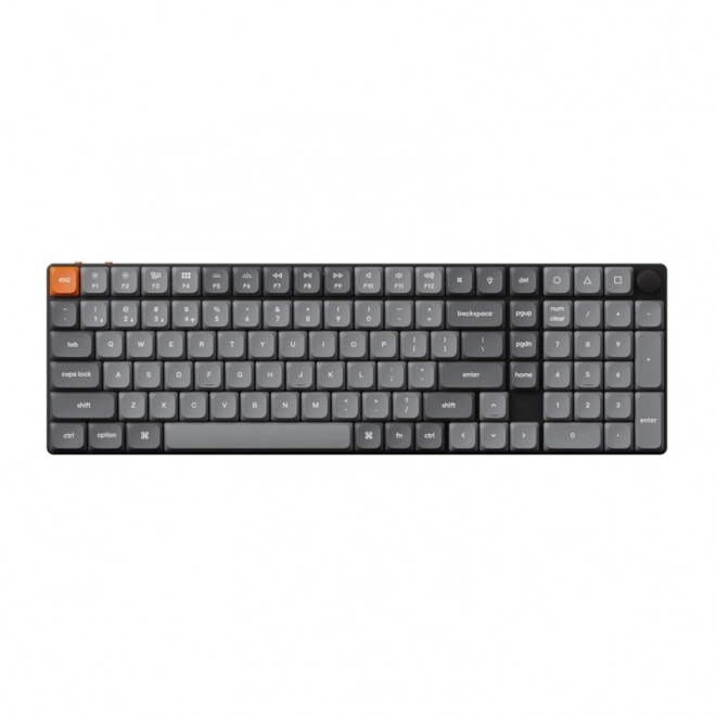 Bezdrátová nízkoprofilová klávesnice keychron k17 max rgb brown switch černá