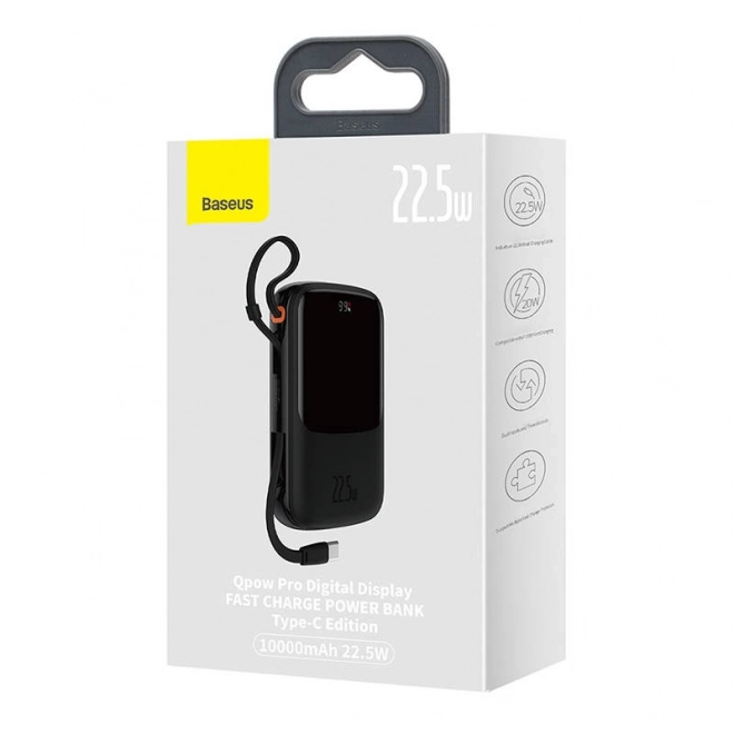 Powerbanka Baseus Qpow Pro s USB-C kabelem černá
