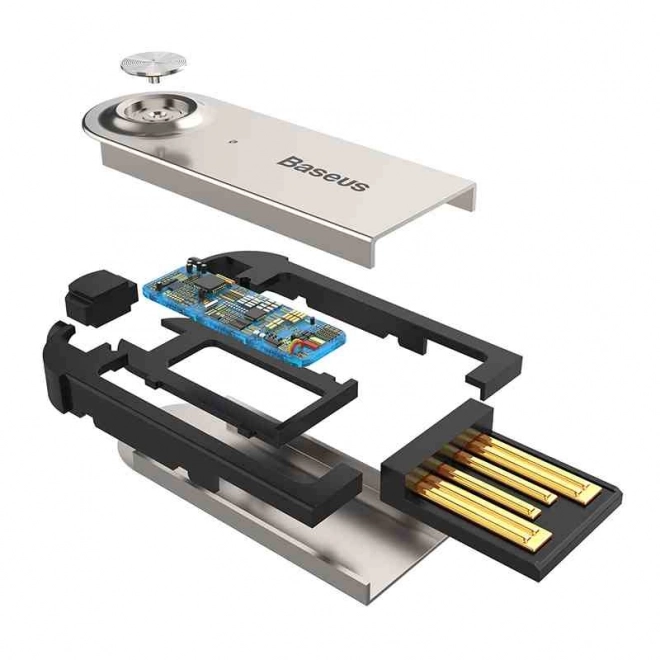 Bluetooth 5.0 USB/AUX zvukový adaptér Baseus – černý