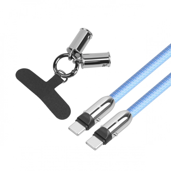 Kabel USB-C a smyčka 2v1 modrý