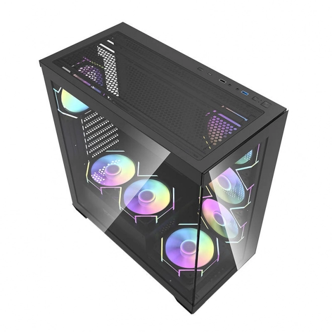Počítačová skříň Darkflash DS900 (černá) + 7 ventilátorů ARGB