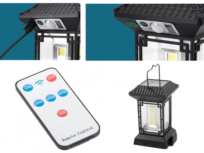 Solární lampa s pohybovým senzorem a dálkovým ovládáním