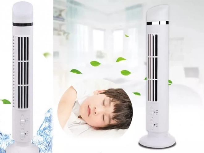Bezlopatkový sloupový ventilátor s LED osvětlením