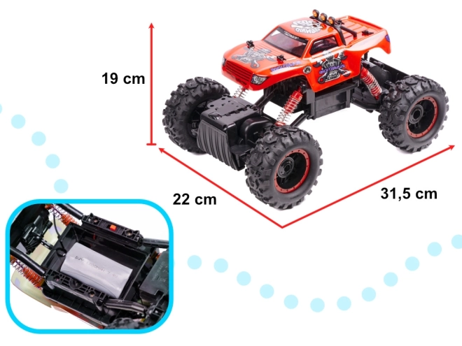 NQD ROCK CRAWLER KING RC auto 1:12 USB – Červené