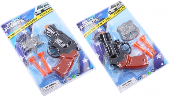 Policejní pistole s odznakem – dětský set 13 cm