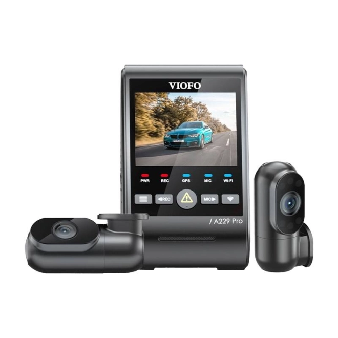 Videorekordér pro automobily VIOFO A229 PRO 3CH s 4K, 2K a 1080P rozlišením