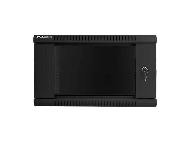 Nástěnná 19'' skříň 6U 600X450 mm, černá (skleněné dveře)