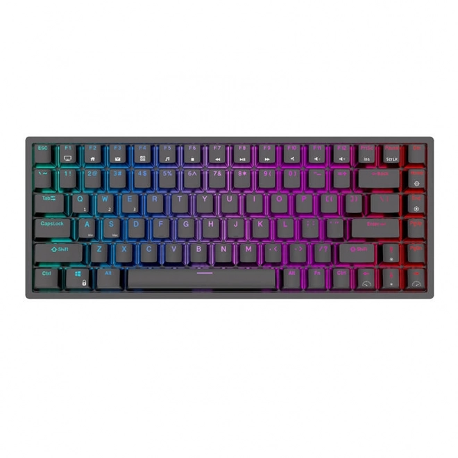 Bezdrátová mechanická klávesnice Royal Kludge RK84 RGB, hnědé spínače (černá)