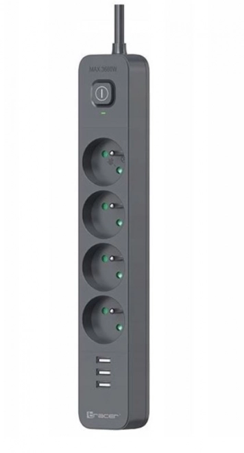 Antipřepěťová napájecí lišta Power Line+ s USB nabíjením