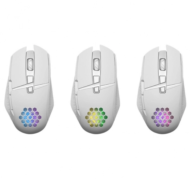 Glory GM-514 RGB 7P bezdrátová herní myš 1200/2400/3200 DPI bílá