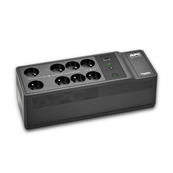 Záložní zdroj APC Back‑UPS 500 VA, 8 zásuvek typu E, USB