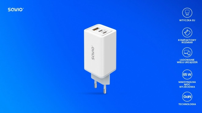 GaN 65W síťová nabíječka USB, Quick Charge 4.0, Power Delivery 3.0, LA-07