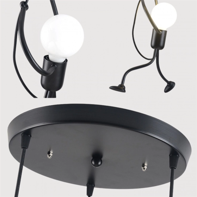 Stropní lampa Loft černá LED typu lidí