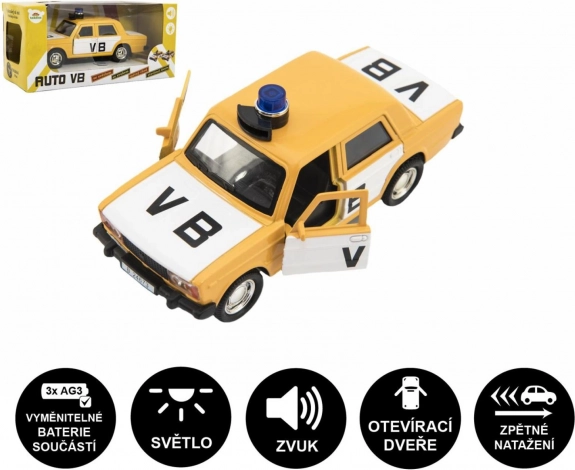 Policejní auto VB Lada 12 cm se světlem a zvukem na zpětný chod