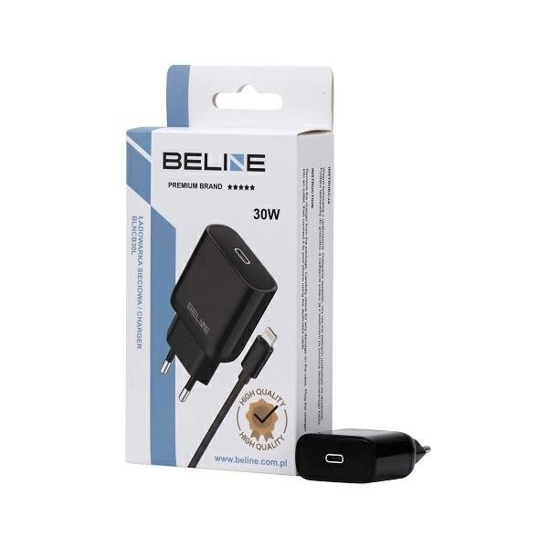 30W síťová nabíječka GaN USB-C + kabel lightning – Černá