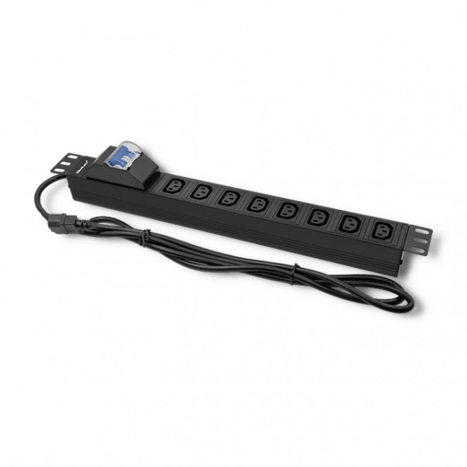 Napájecí lišta pro 19palcový rack | jistič | 1U | 10A | PDU | 8xIEC C13 | 2m