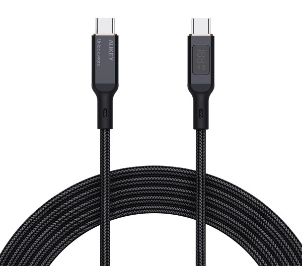 Kabel USB-C na USB-C Aukey CB-MCC102, 100W, 1,8 m (černý)