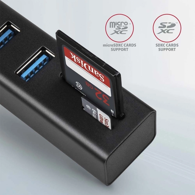 Wieloportový hub USB AXAGON HMA-CR3A se čtečkou karet