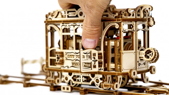 Dřevěné 3D puzzle - Tramvaj s kolejemi
