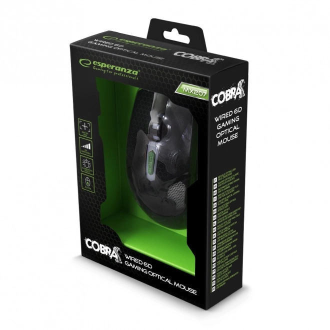 Drátová herní myš 6d optical usb mx207 cobra