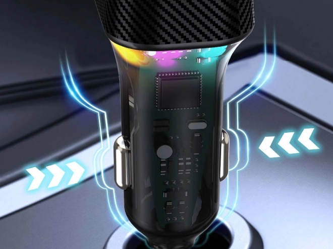Rychlá duální nabíječka do auta s RGB osvětlením