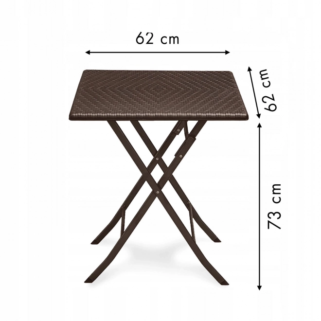 Zahradní stolek skládací konferenční stolek ratanový balkonový 62 cm
