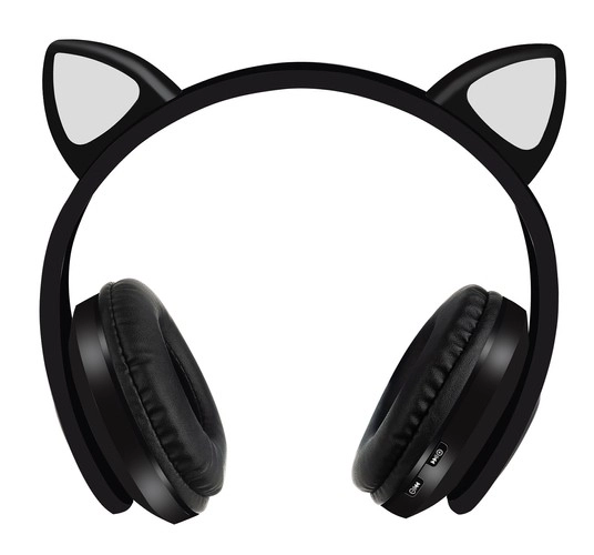 Bezdrátová bluetooth sluchátka s ušima – Černá