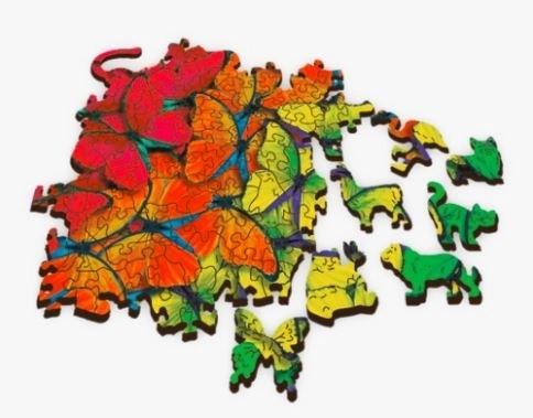 Dřevěné puzzle Trefl Wood Craft Duhoví motýli 501 dílků