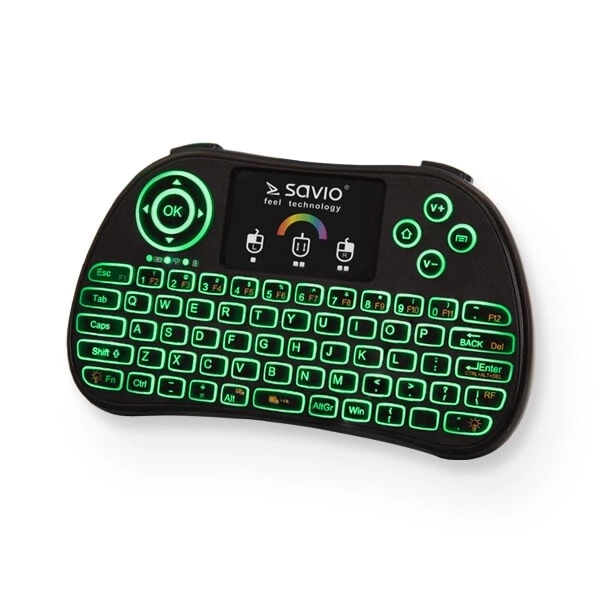 Podsvícená mini bezdrátová klávesnice RGB TV Box, Smart TV, konzole, PC, KW-03