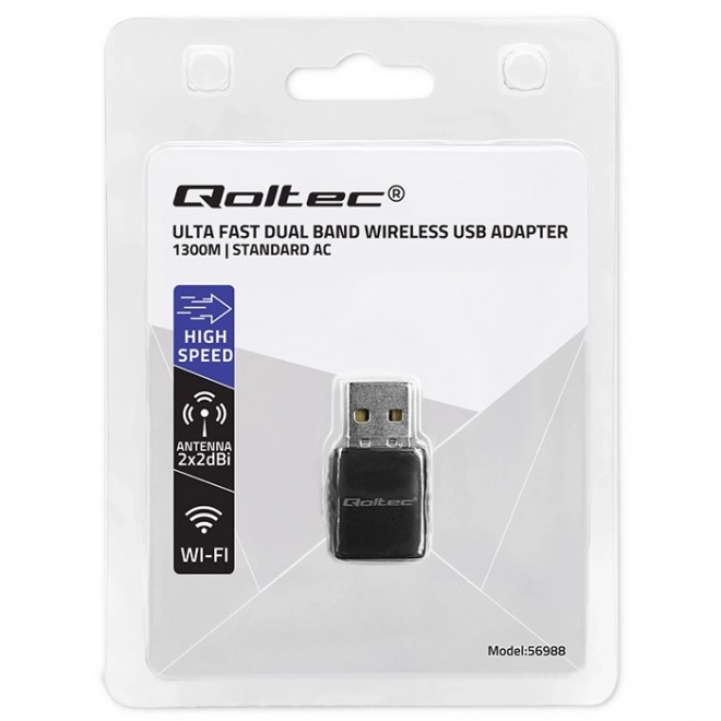 Bezdrátový adaptér Ultrafast DUAL mini WiFi 2 x 2dBi Standard AC | 1300Mbps