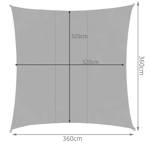 Sluneční plachta čtvercová 3,6x3,6m