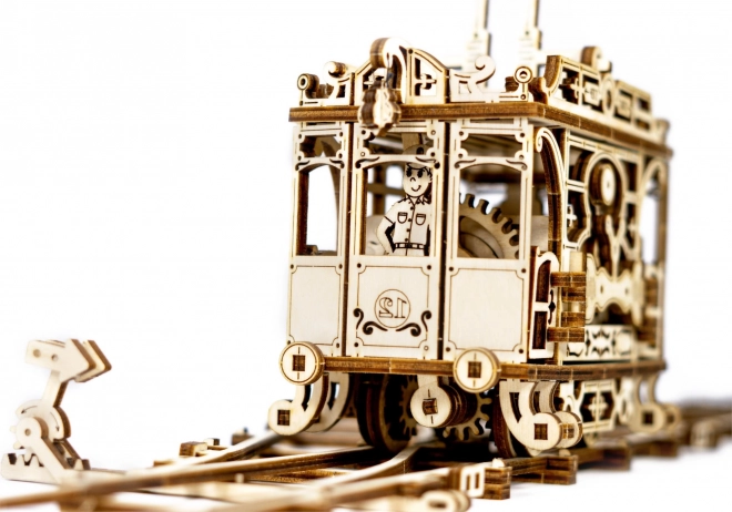 Dřevěné 3D puzzle - Tramvaj s kolejemi