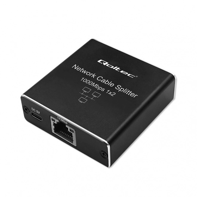 Splitter mini SWITCH 1x2 porty RJ45 | 1000Mbps | USB-C| Hliník