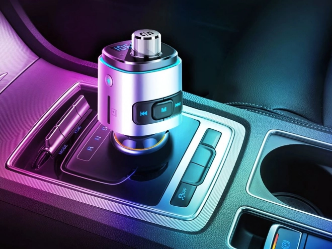 Bluetooth FM vysílač s rychlonabíječkou 2x USB a osvětlením