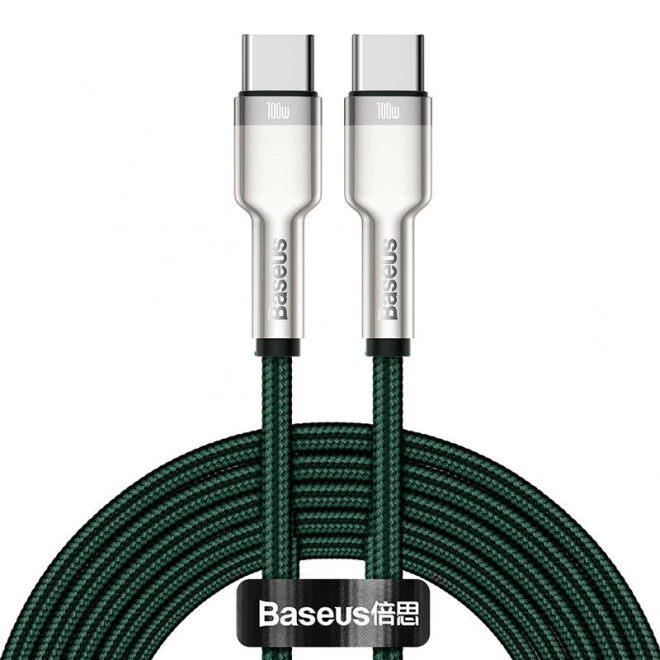 Kabel USB-C na USB-C Baseus Cafule, 100W, 2m (zelený)