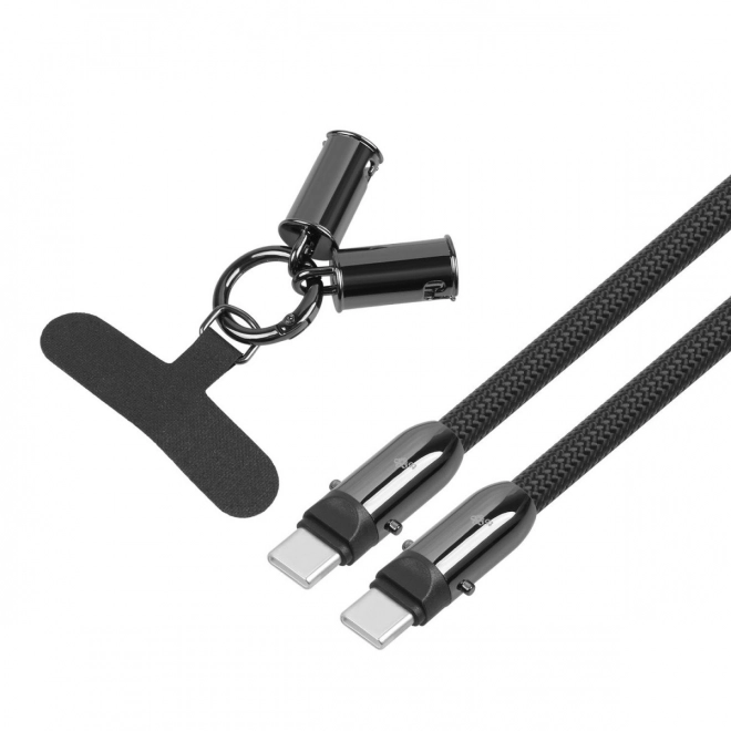 Kabel USB C smyčka 2v1 černý
