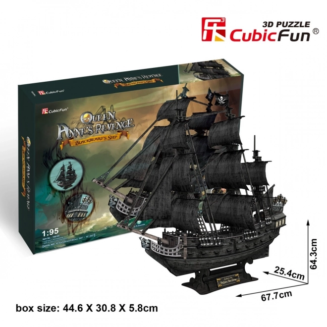 3D puzzle Plachetnice Queen Anne's Revenge od CubicFun