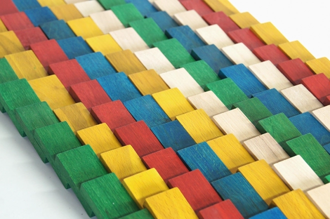 EkoToys Dřevěné domino barevné 430 ks