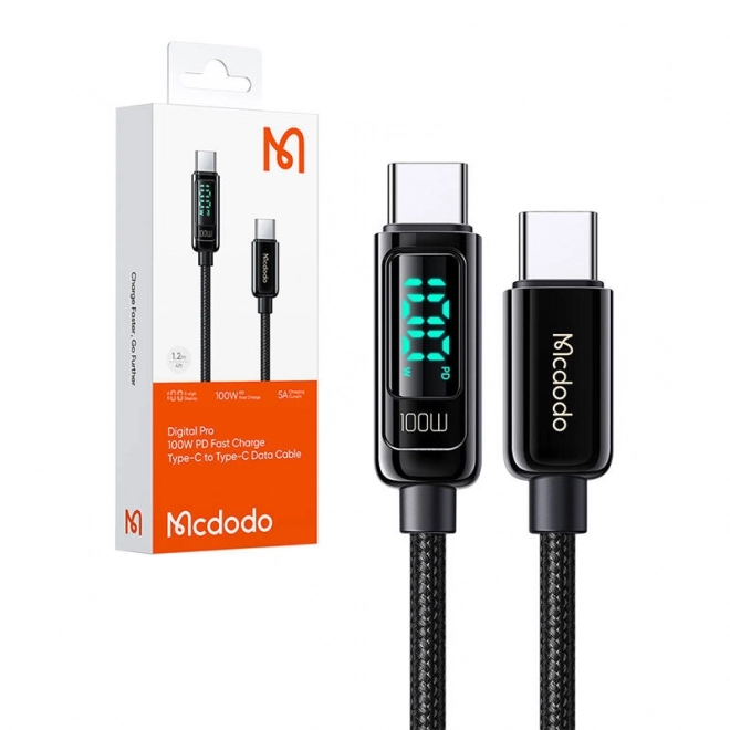 Mcdododo CA-8820 100W kabel USB-C na USB-C, 1,2 m (černý)