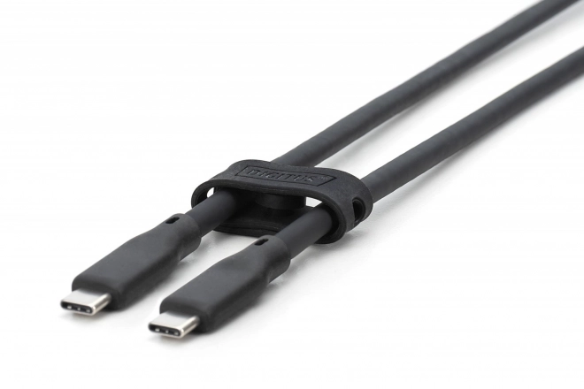 USB-C - silikonový propojovací kabel USB-C, USB 3.2 Gen2 10G 4K 100W, 1 m, černý