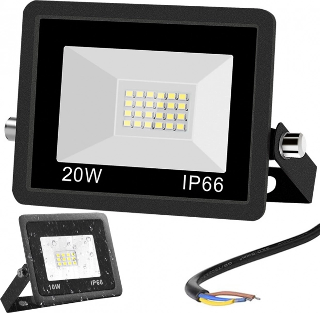 Venkovní LED reflektor 20W 6000K vodotěsný IP66