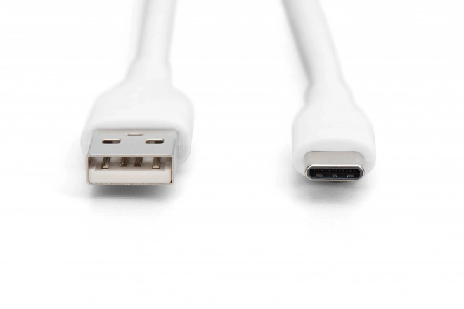Silikonový napájecí kabel USB-A - USB-C, USB 2.0 60W, 1m, bílý