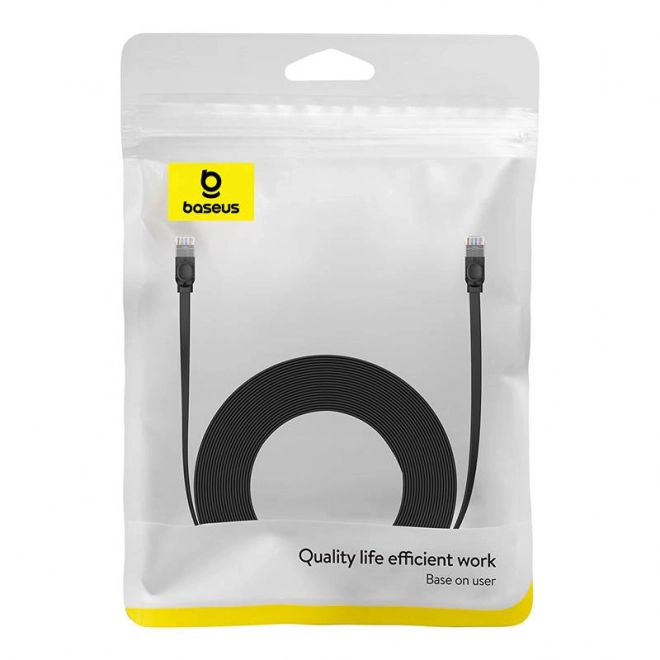 Plochý kabel Ethernet RJ45 Cat.6 12m černý