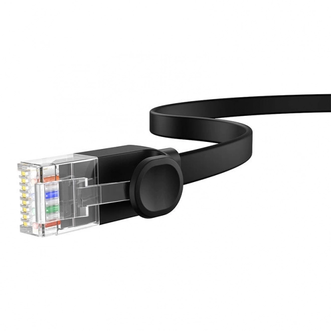 Plochý kabel Ethernet RJ45 Cat.6 12m černý
