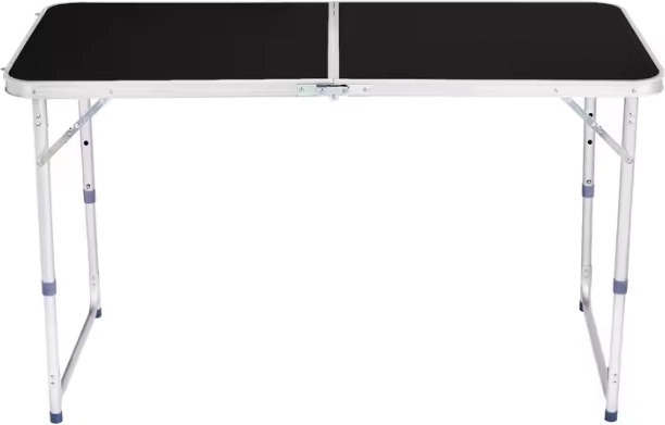 Skládací kempingový stůl s nastavitelnou výškou 120x60 cm černý
