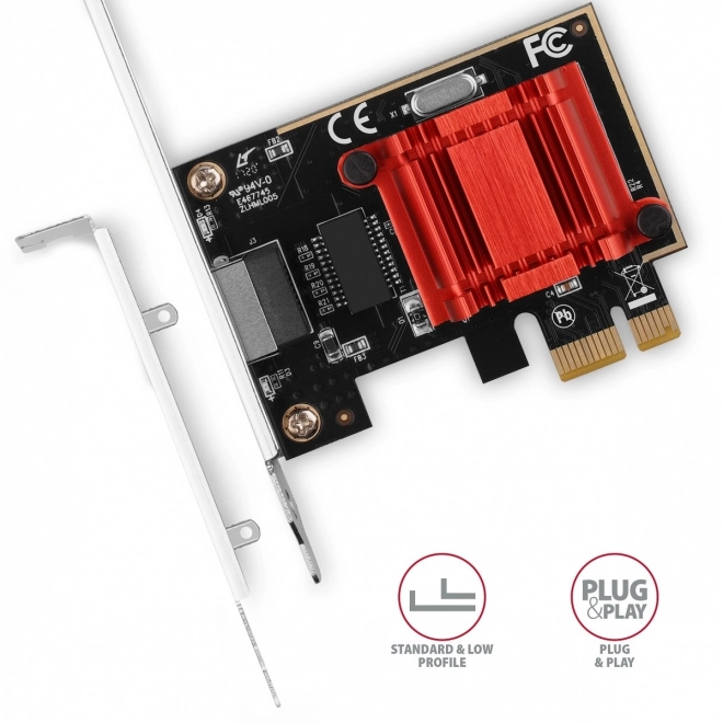 PCIe síťová karta Gigabit Ethernet s čipem Intel I210AT, RJ‑45, nízký profil