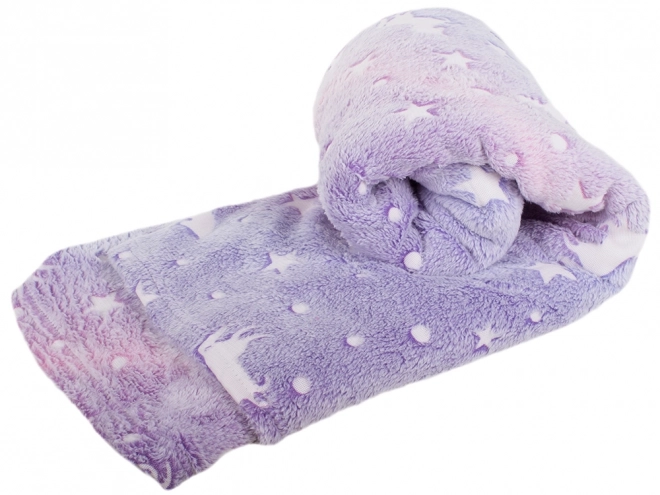 Deka s rukávy fleece teplá mikina župan neonový – fialová